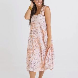 NWOT Karlie Floral Swiss Dot Tier Dress